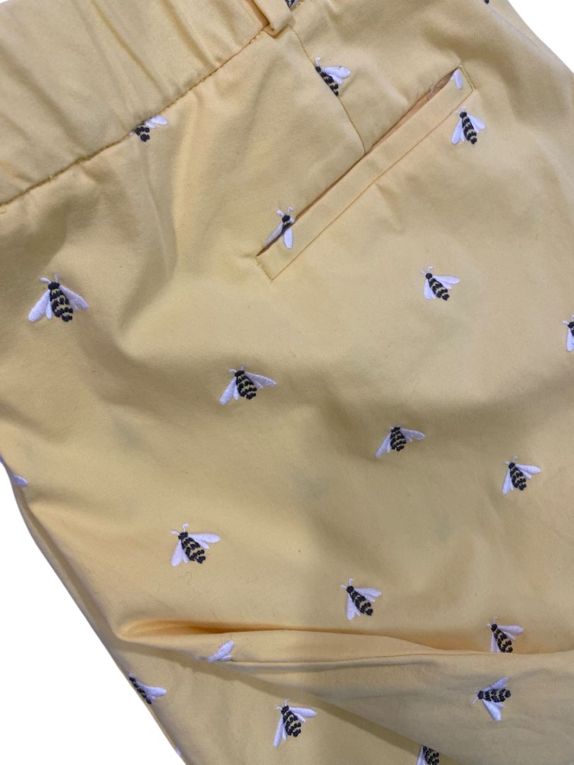 Size 18W Talbots Woman Curvy Yellow Embroidered Bumblebee Chino Pants