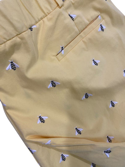 Size 18W Talbots Woman Curvy Yellow Embroidered Bumblebee Chino Pants