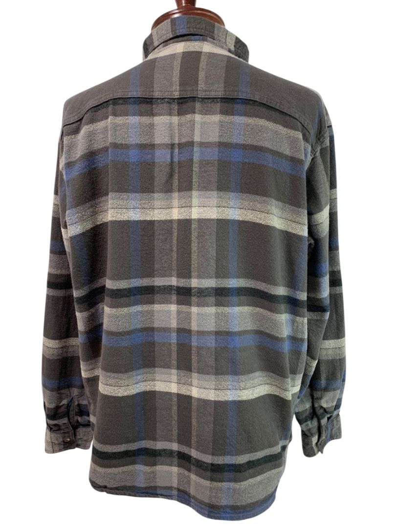 XL Columbia Mens Pitchstone Heavy Weight Flannel Shirt Gray Plaid