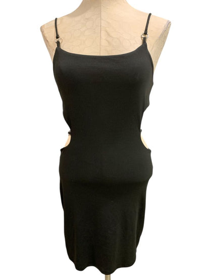 Size Medium 21 Saints New Black Dress Cut Out Sides Fitted Stretch
