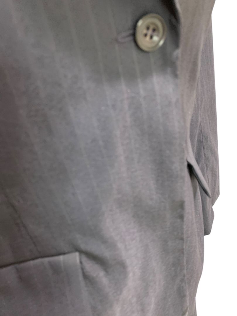 Size 38 Marcel Marongiu Skirt Suit Jacket Pinstripe Lace Trim France