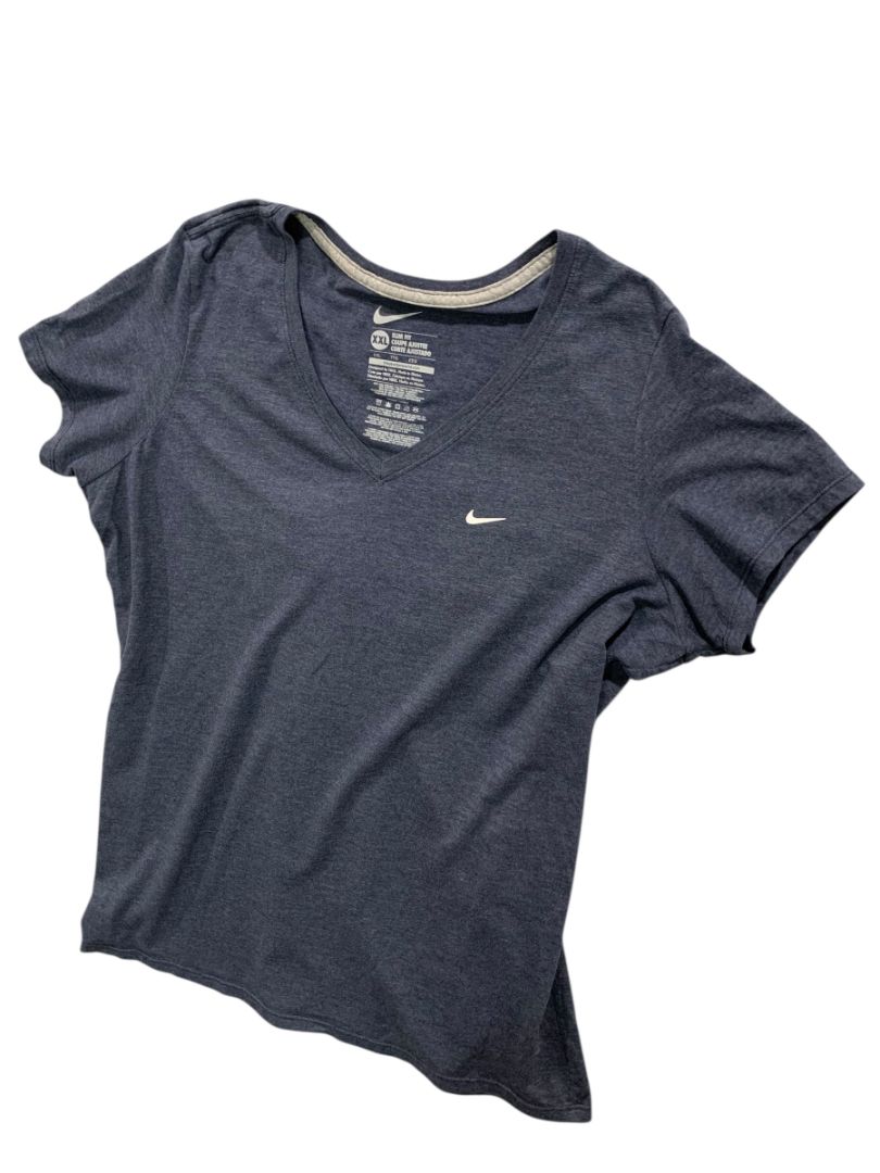 Size XXL Nike Womens Slim Fit V-Neck Navy Blue Tshirt