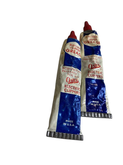 Vintage Oster Set of two Tubes Electric Hair Clipper Grease Lubricant USA