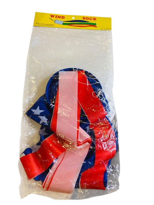 Vintage Windsock USA Patriotic Flag Boat New Old Stock Swivel Clip