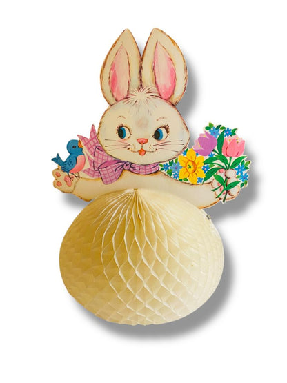 Vintage Honeycomb Bunny Rabbit 12 Inch Retro Easter