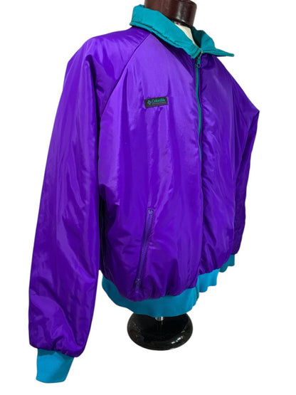 Size XL Columbia 1990s Reversible Mens Ski Jacket Teal Purple