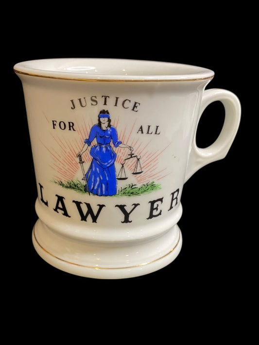 1960s Knobler Occupational Shaving Mug Justice For All Gift Lawyer