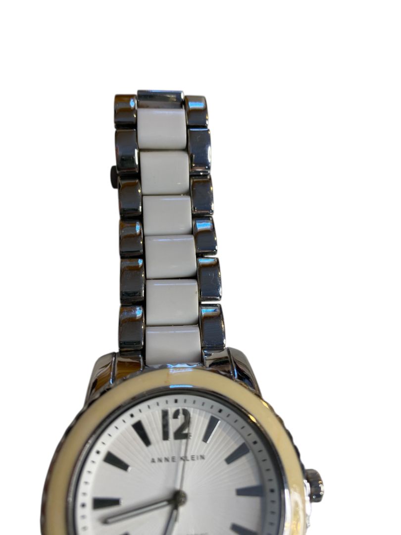 Anne Klein Women'sWhite Dial Stainless Steel Bracelet Watch 40mm AK1195