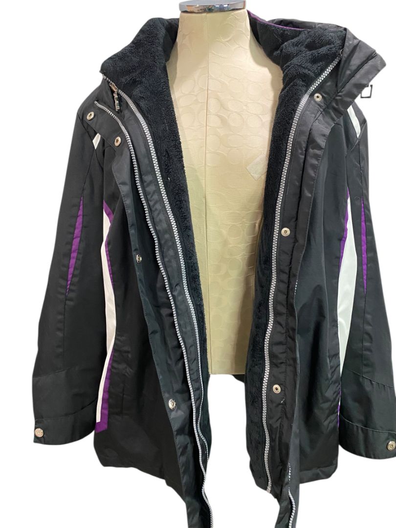 Size 2X Zero Xposur Womens Black Purple Coat Shell and Zip In Lining