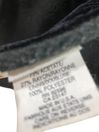 Vintage Talbots Black Velour Fleece Embroidered Scarf 56"l x 8"w