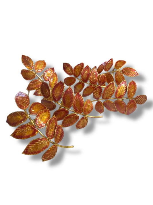 Goldtone Copper Color Leaf Napkin Rings 3.5"