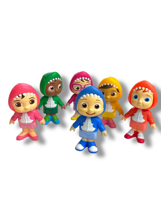 Cocomelon Family & Friends Shark Figures JJ CeCe Nina Cody Bella Nico 3" Set of 6