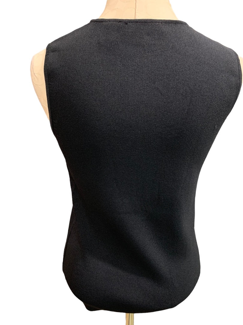 Large Kenar Women's Black Shell Tank Ribbed Pullover Nylon Blend