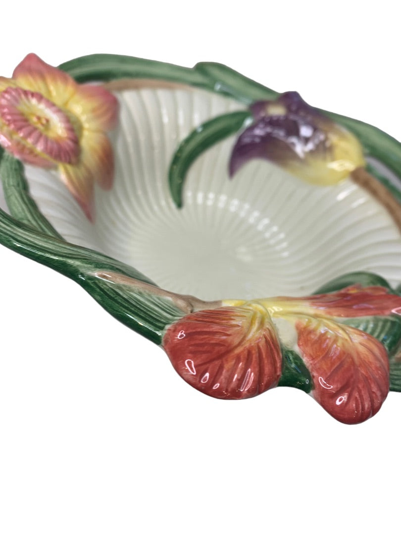 Fitz and Floyd Classic Venezia Flora Candy Mint Nut Bowl 7" Diameter