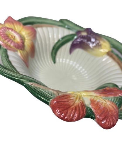 Fitz and Floyd Classic Venezia Flora Candy Mint Nut Bowl 7" Diameter