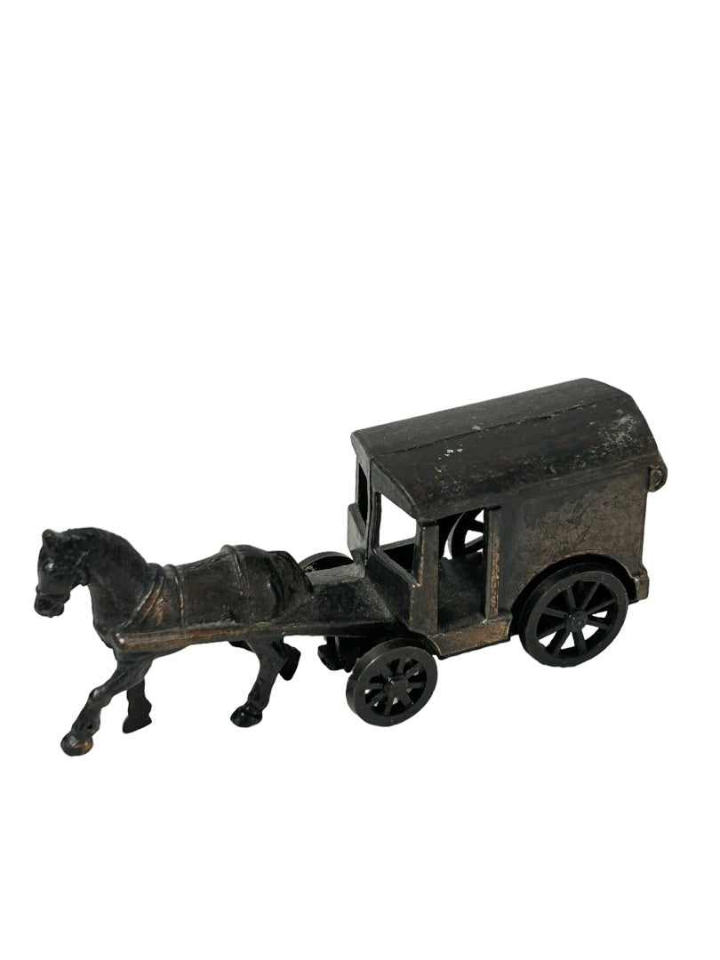 Set of 2 Diecast Pencil Sharpeners Train Locomotive Horse Drawn Carriage