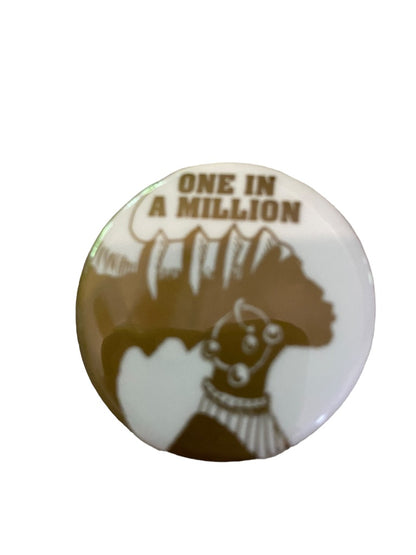 Vintage 1990s Pinback Button One in a Million Woman March 1.5" Diameter