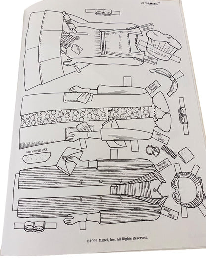 1997 Barbie Mattel for Avon Paper Doll Book 1959 Number One and The 1964 Ponytail Swirl