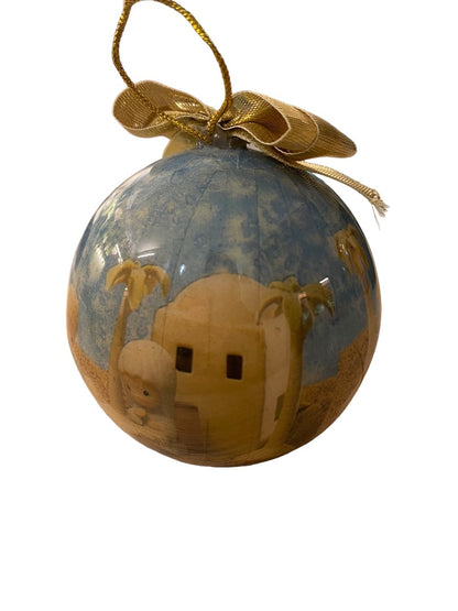 Enesco Vintage 1991 Christmas Plastic Ornament Precious Moments Nativity Scene Ball