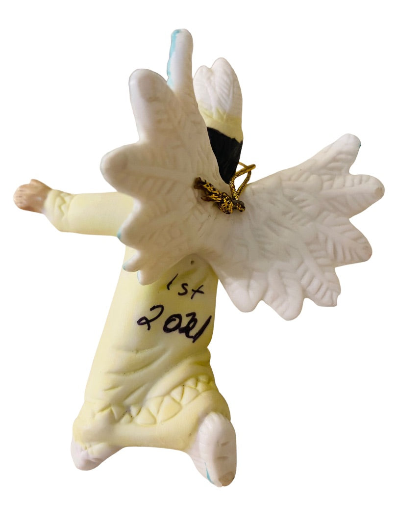 House of Lloyd Native American Angel Porcelain Ornament Holiday Christmas 4" Around the World Collection