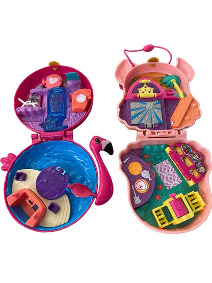 Polly Pocket Mini Compact Play Sets Flamingo Pool FRY38 Cat GKJ50