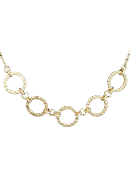 Goldtone Necklace Circles 18.5" Lobster Clasp