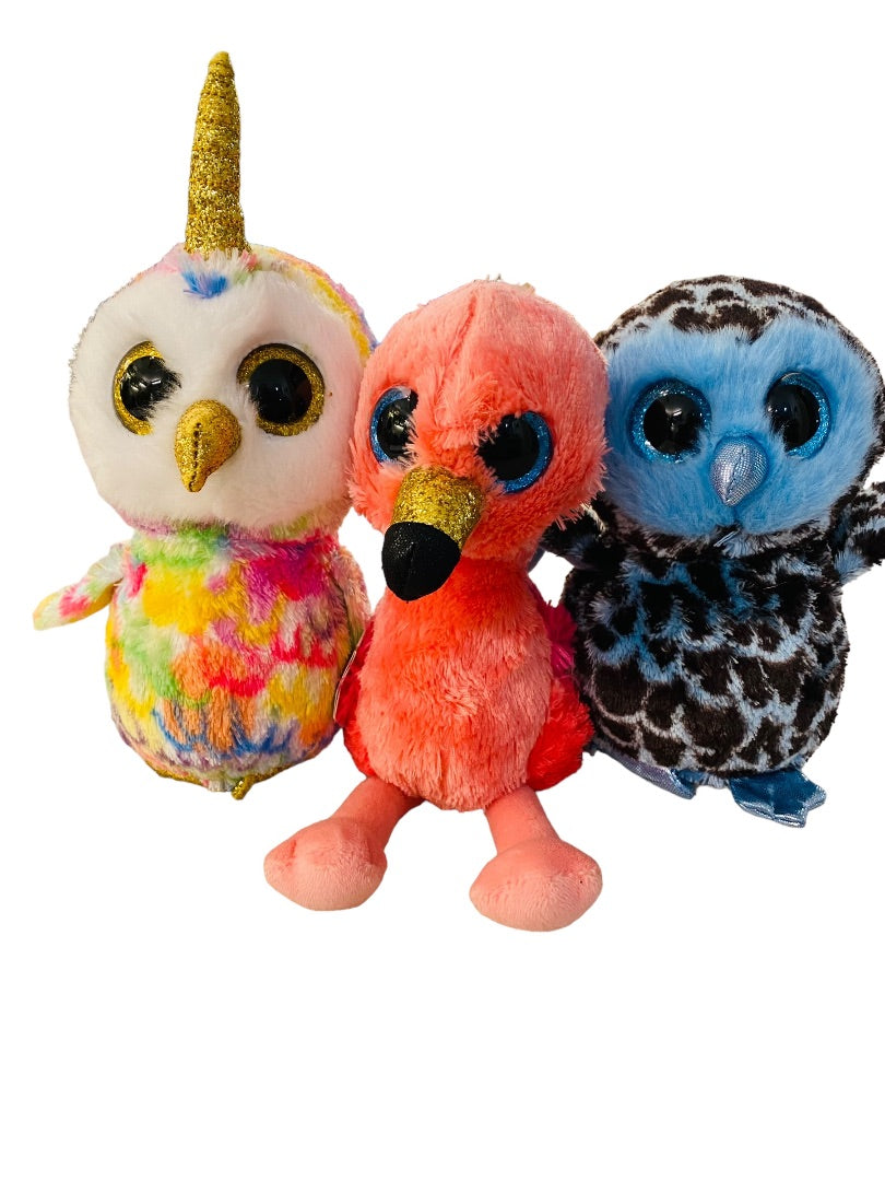 Ty Beanie Boos Stuffled Plush Gilda Flamingo Yago Owl Enchanted Unicorn Owl