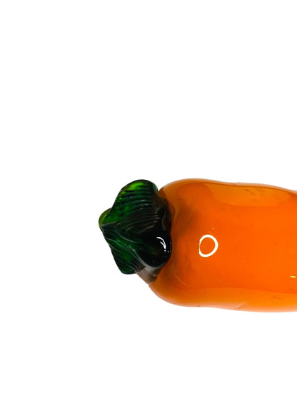 Art Glass Decorative Orange Green Carrot 7.25" Realistic