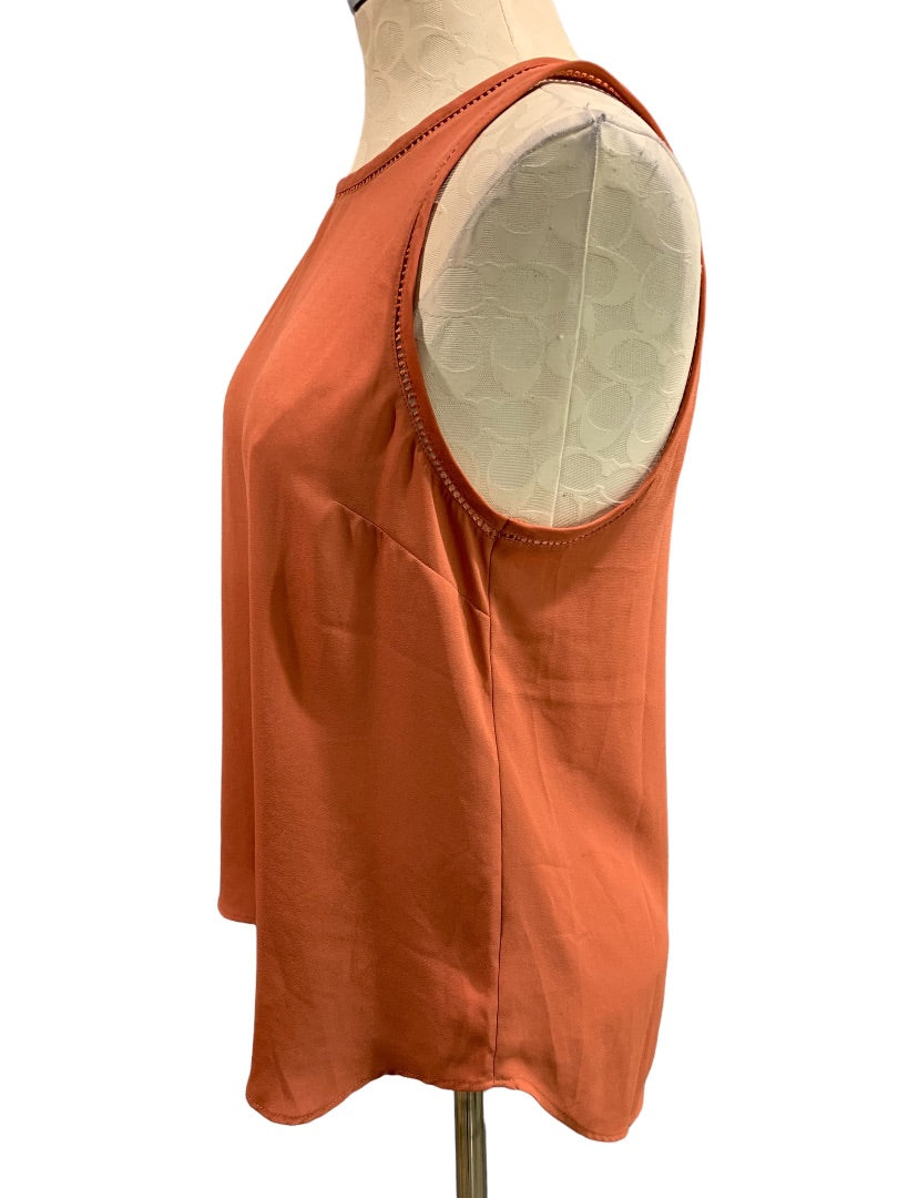 Size 6 J.Crew Womens Rust Orange Sleeveless Pullover Blouse J2563