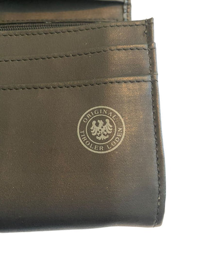 Original Tiroler Loden Black Daisy Wallet Wool Vegan Leather Austria