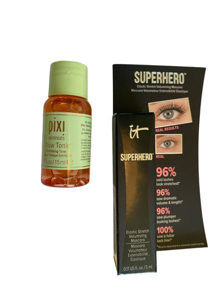 Mixed Lot of Toiletries and Beauty Samples 22 Pc Megababe Smashbox Lancome it Perricone MD Clinique Stila and more - no cosmetic case