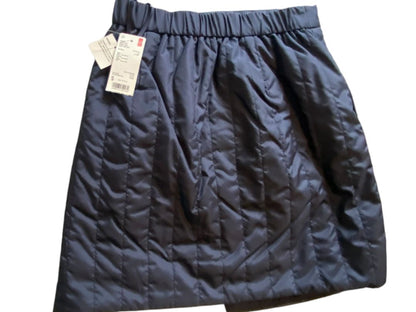 Uniqlo Navy Blue Nylon Quilted Puffer Skirt Pockets NWT