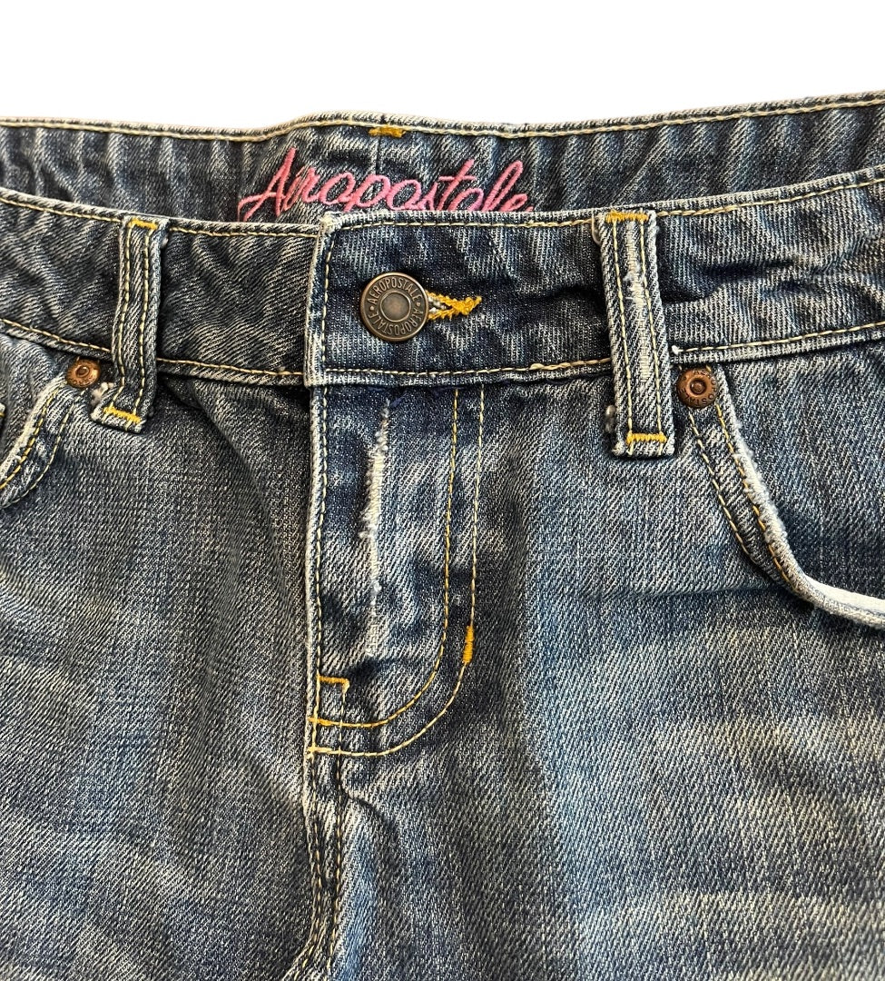 Size 5/6 Aeropostale Junior Womens Shorts Distressed Denim Jean Bootie Short Shorts