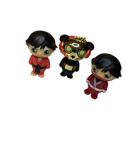 Ryans World Set of 3 Figurines Ninja Karate Robo Panda 2"