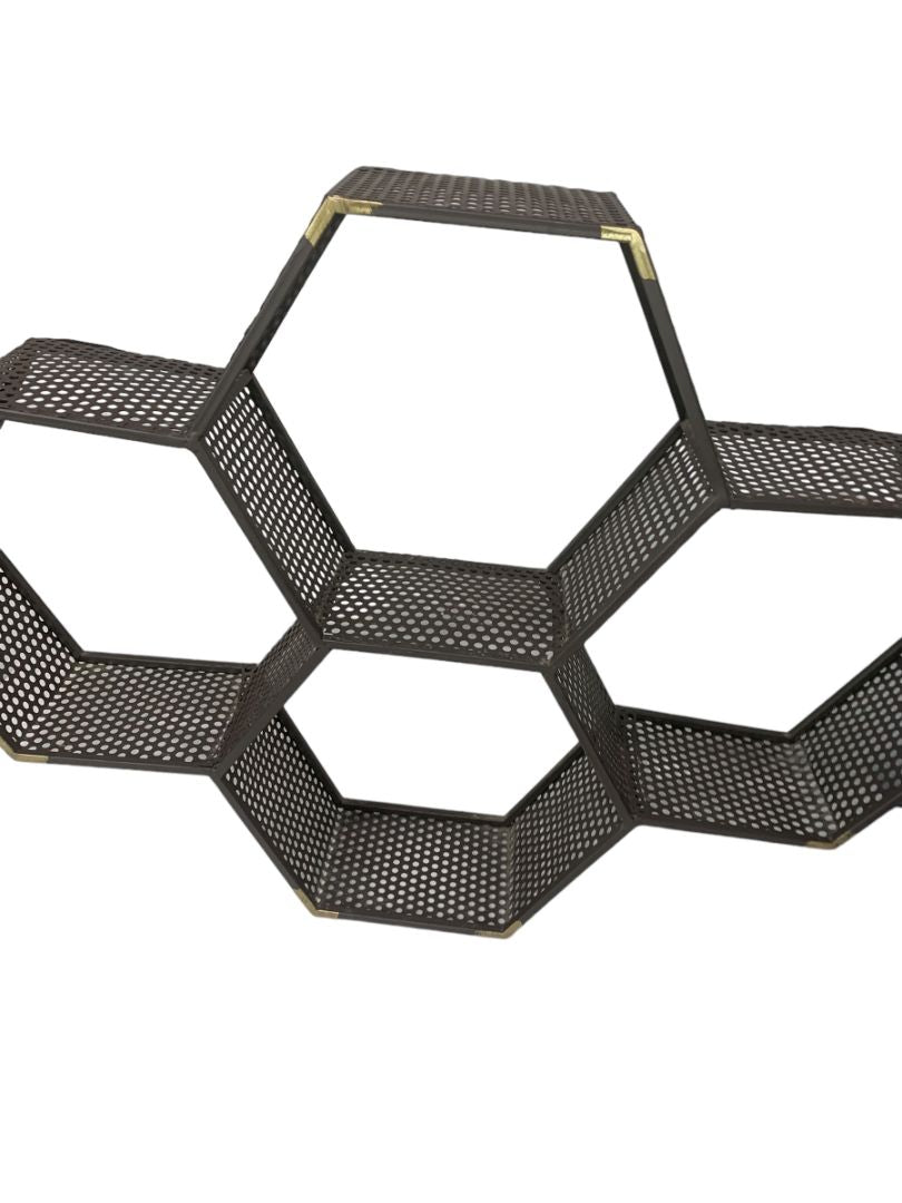 Floating Shelves Hexagon Shelf Shelves Wall Mounted Display Storage Metal Mesh 25"L x 18"h x 4.25"d