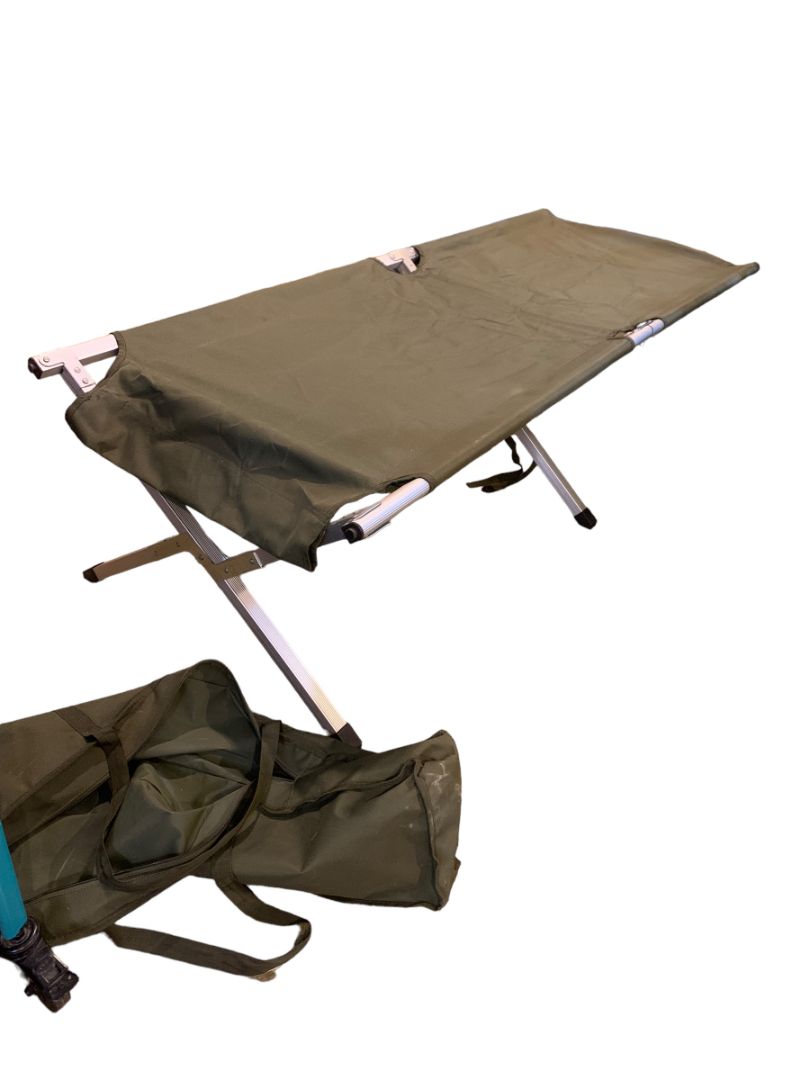 Aluminum Folding Camping Cot Bed Military Style 6' x 25" Collapsible Carrying Case