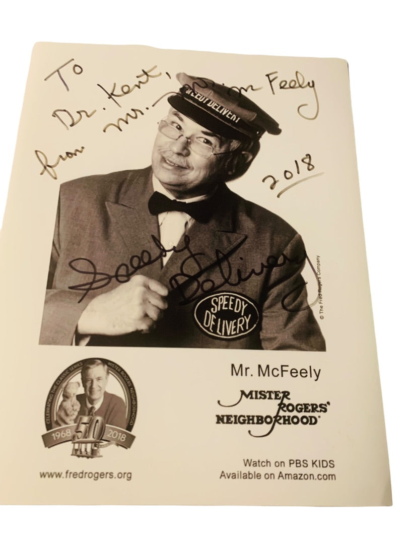 Signed Mr. McFeely David Newell 8.5x11  Signed Personalized Autograph Mister Rogers Neighborhood 50th Anniversary