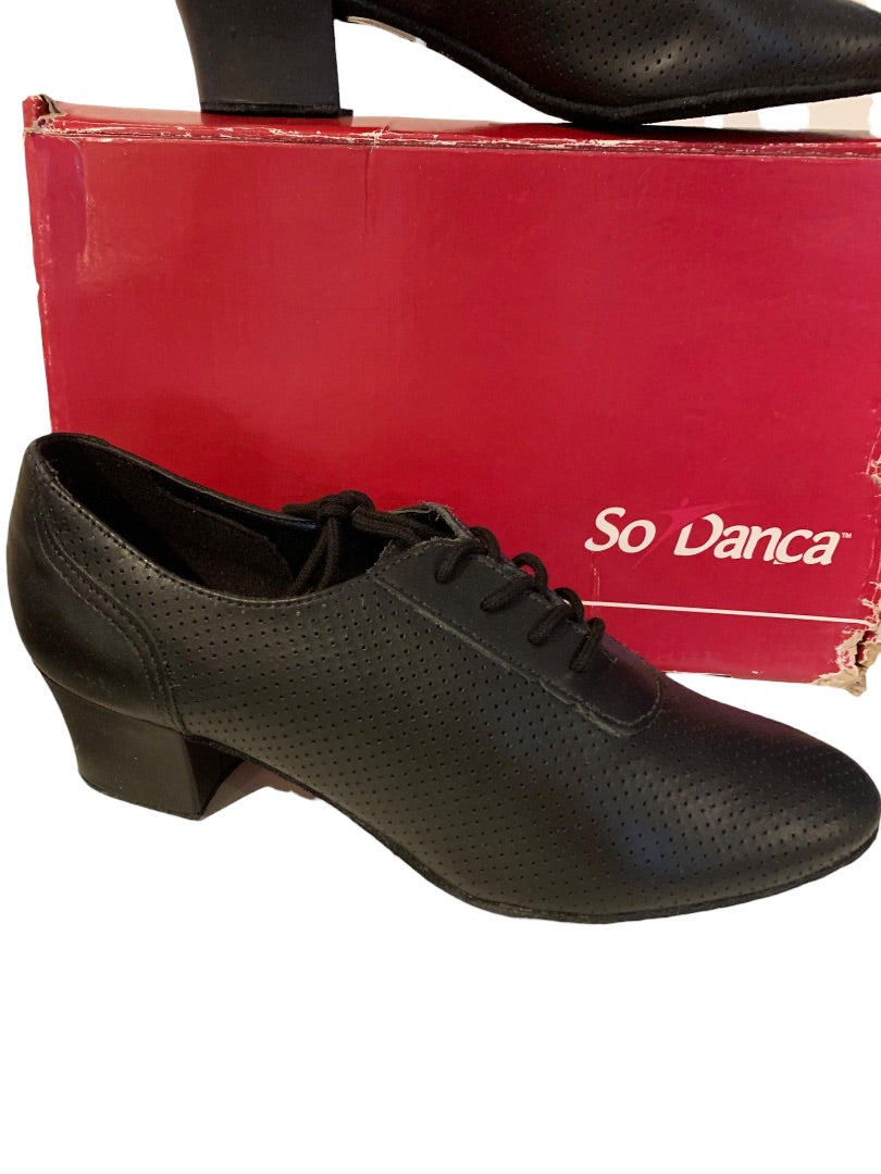 Size 6L So Danca Black Ballroom Dance Practice Lace Up Black Shoes