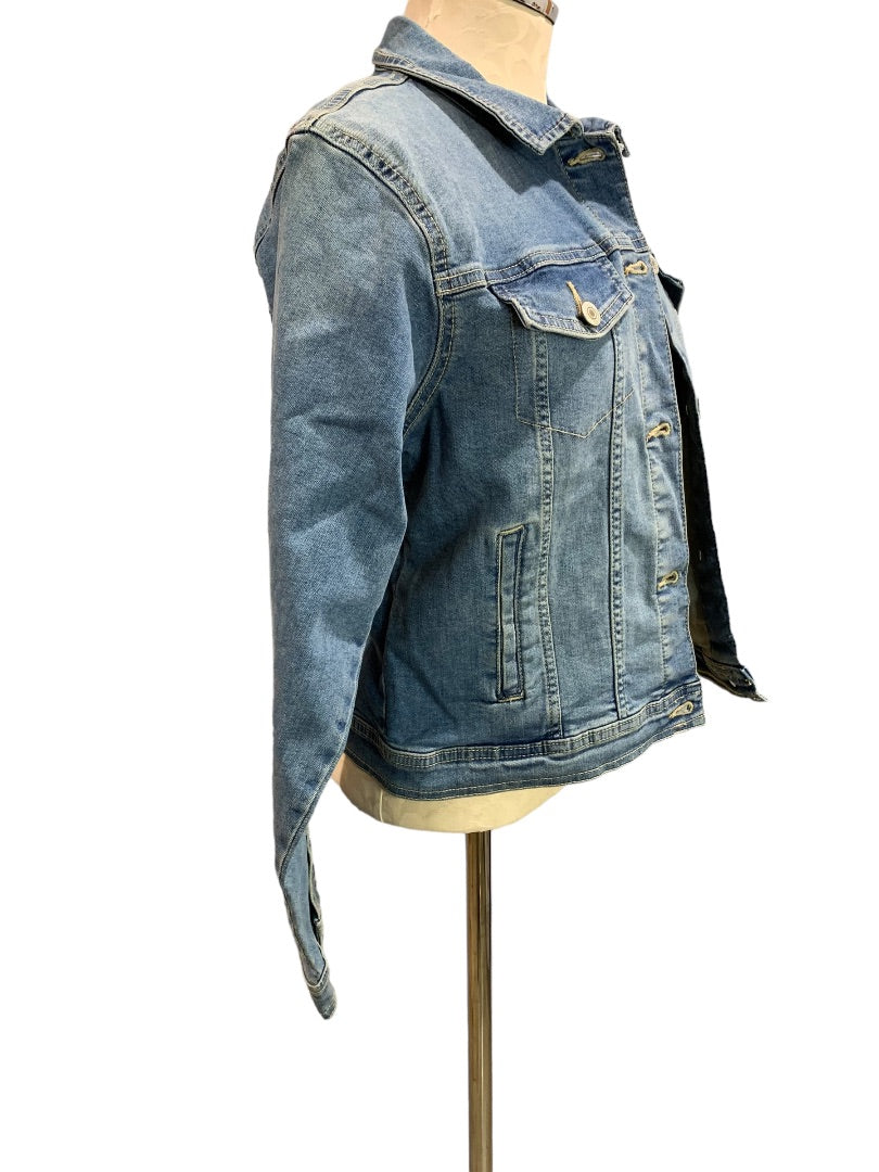 2X (20.5 Plus) There Abouts Girls Denim Jean Jacket Classic Medium Wash