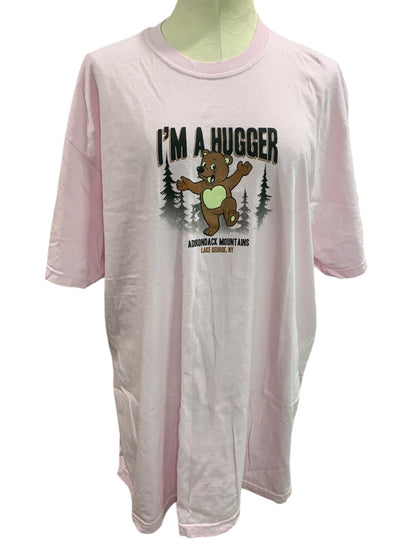 2XL Womens Pink Lake George Tshirt "I am a Hugger" NY Adirondack Mountains