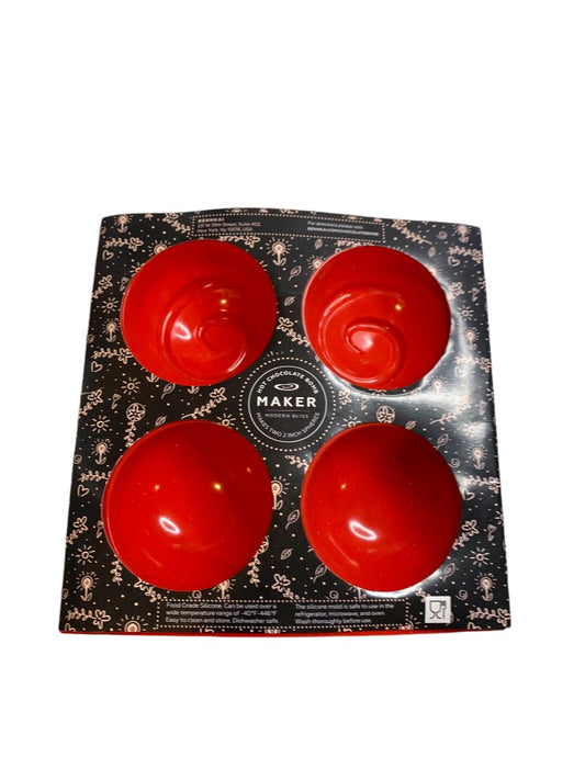 Bennkai Hot Chocolate Swirl Bomb Maker Red Silicone Mold New