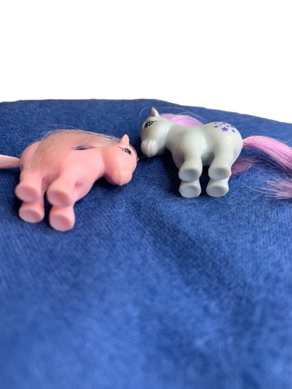 My Little Pony 1 Inch Minifigs Blue Belle Cotton Candy Minifigurines Hasbro Vintage