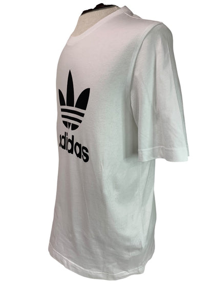 Small Adidas Mens White New Trefoil Tshirt White Black H0664