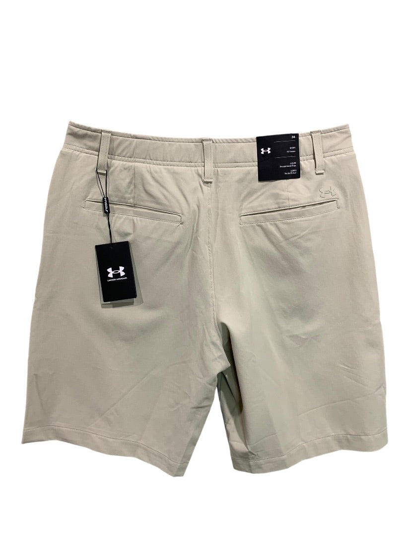 Size 34 Under Armour Mens New Golf Chino Shorts Tan Stretch 1377302