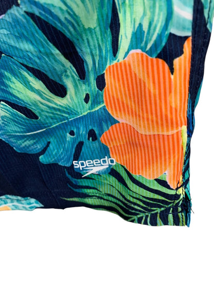 Large Speedo Mens New Swim Trunks Tropical Print UPF 50+ 4 Way Stretch