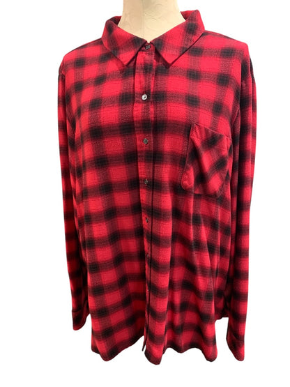 3X Westbound Woman Soft Flannel Button Up Shirt Plaid