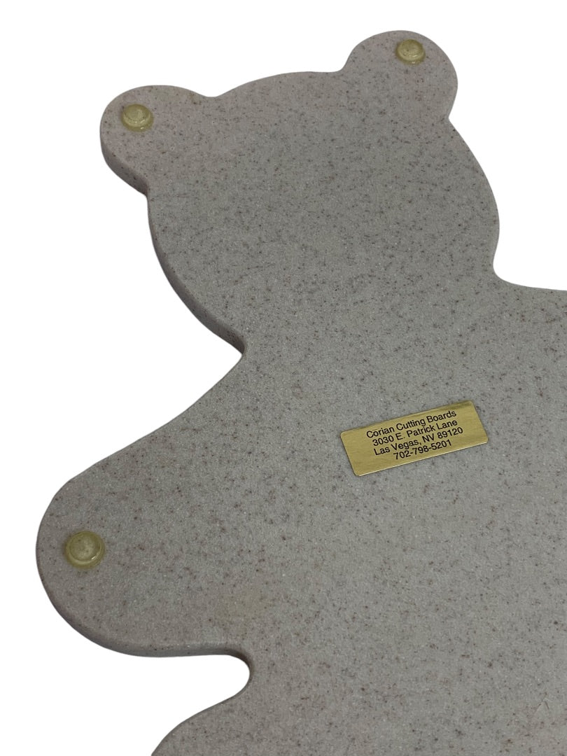 Teddy Bear Shape Corian Cutting Board Tan Speckled 14 Inch