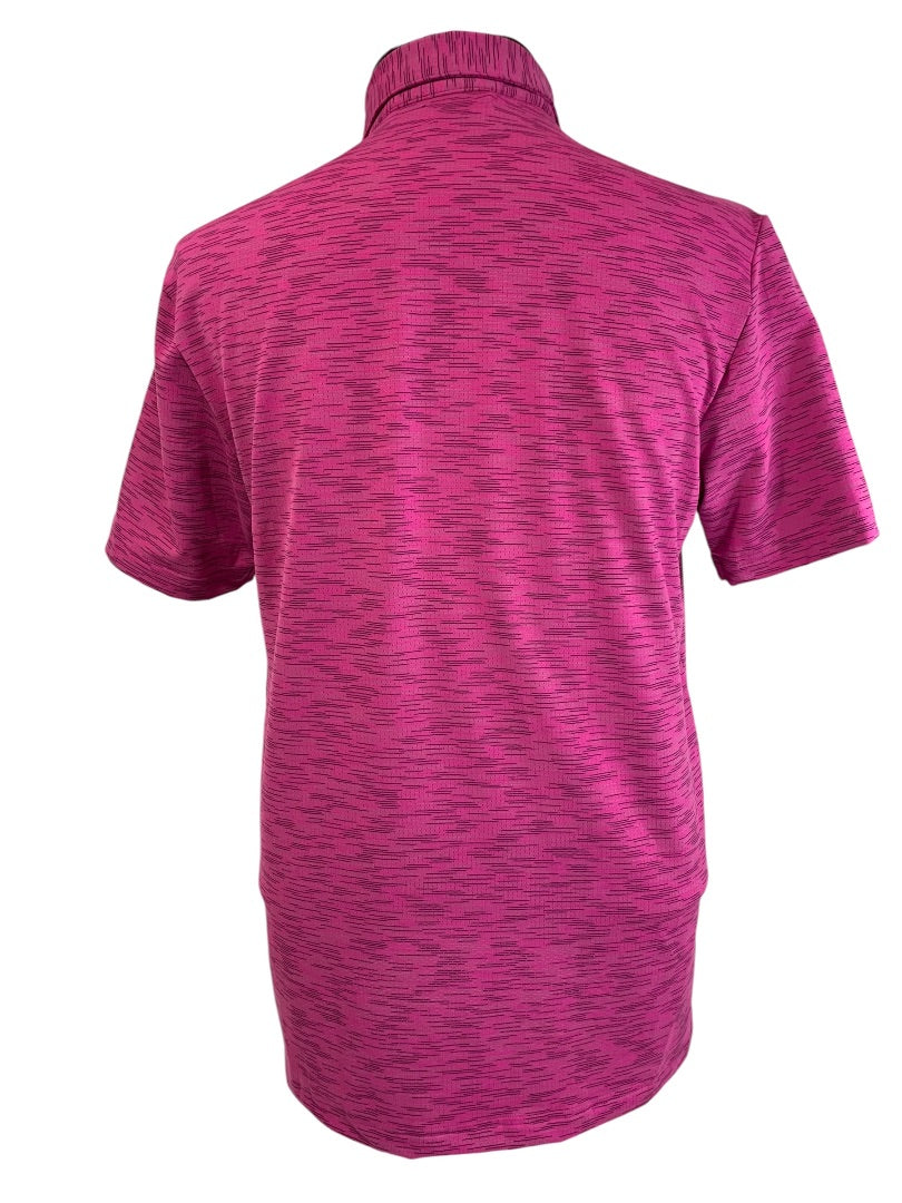 Small Adidas Mens New Space Dye Polo Shirt Liquid Fuschia HS1122