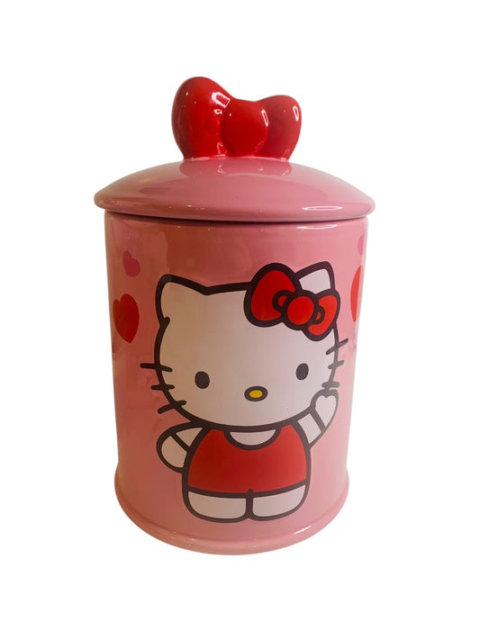 Hello Kitty Ceramic Cookie Jar Canister Pink Sanrio 2012