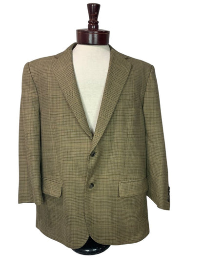 44 Short 44S Joseph & Feiss 2 Button Mens Sport Coat Jacket Brown Houndstooth